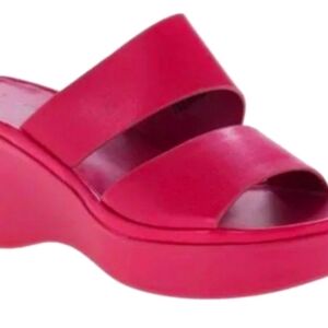 NATURALIZER Womens Pink 1.5 Platforn Genn Rally Wedge Slip On Heeled Sandal 7 M